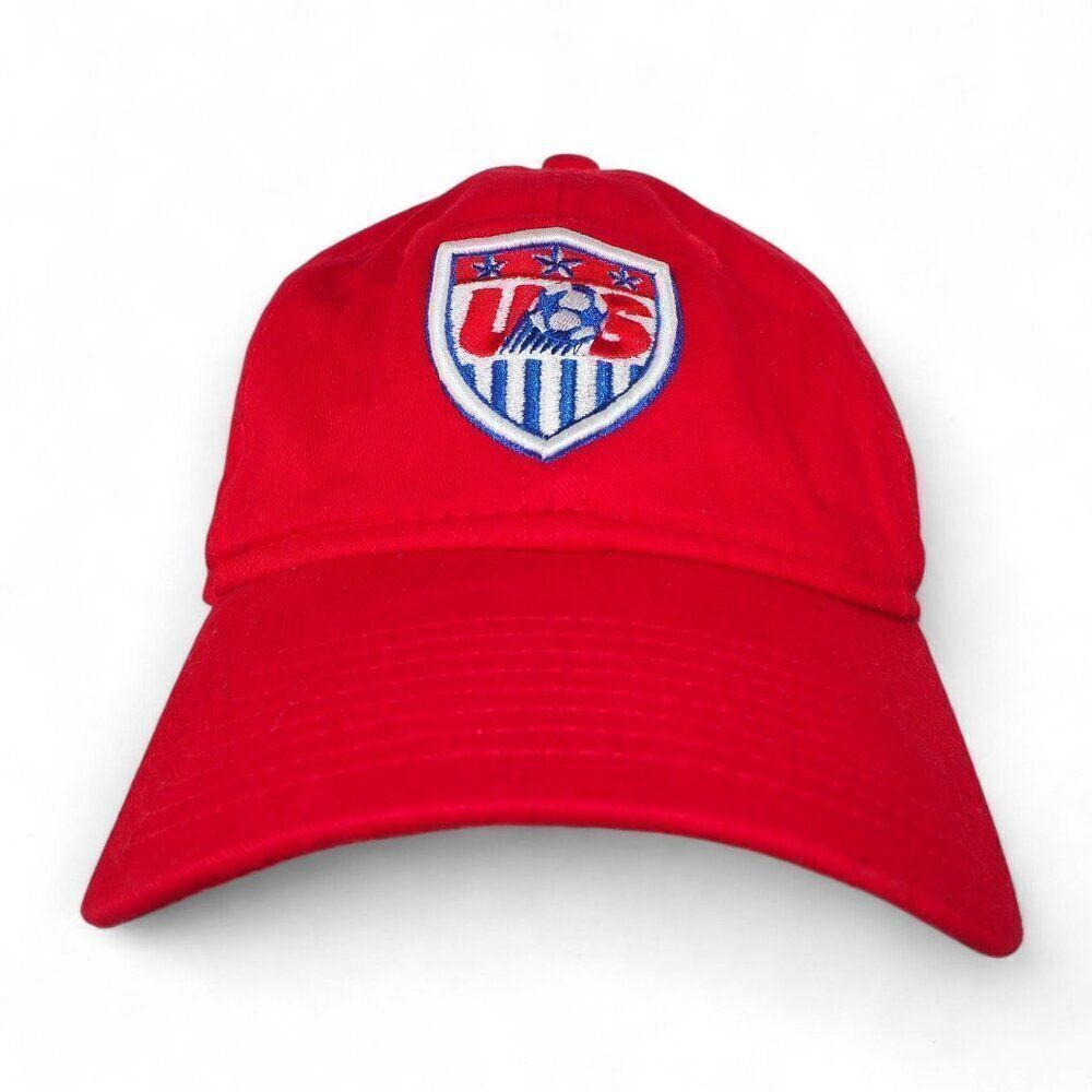 New Era Vintage USA Soccer Strapback Hat Red / White /‎ Blue Adjustable OS